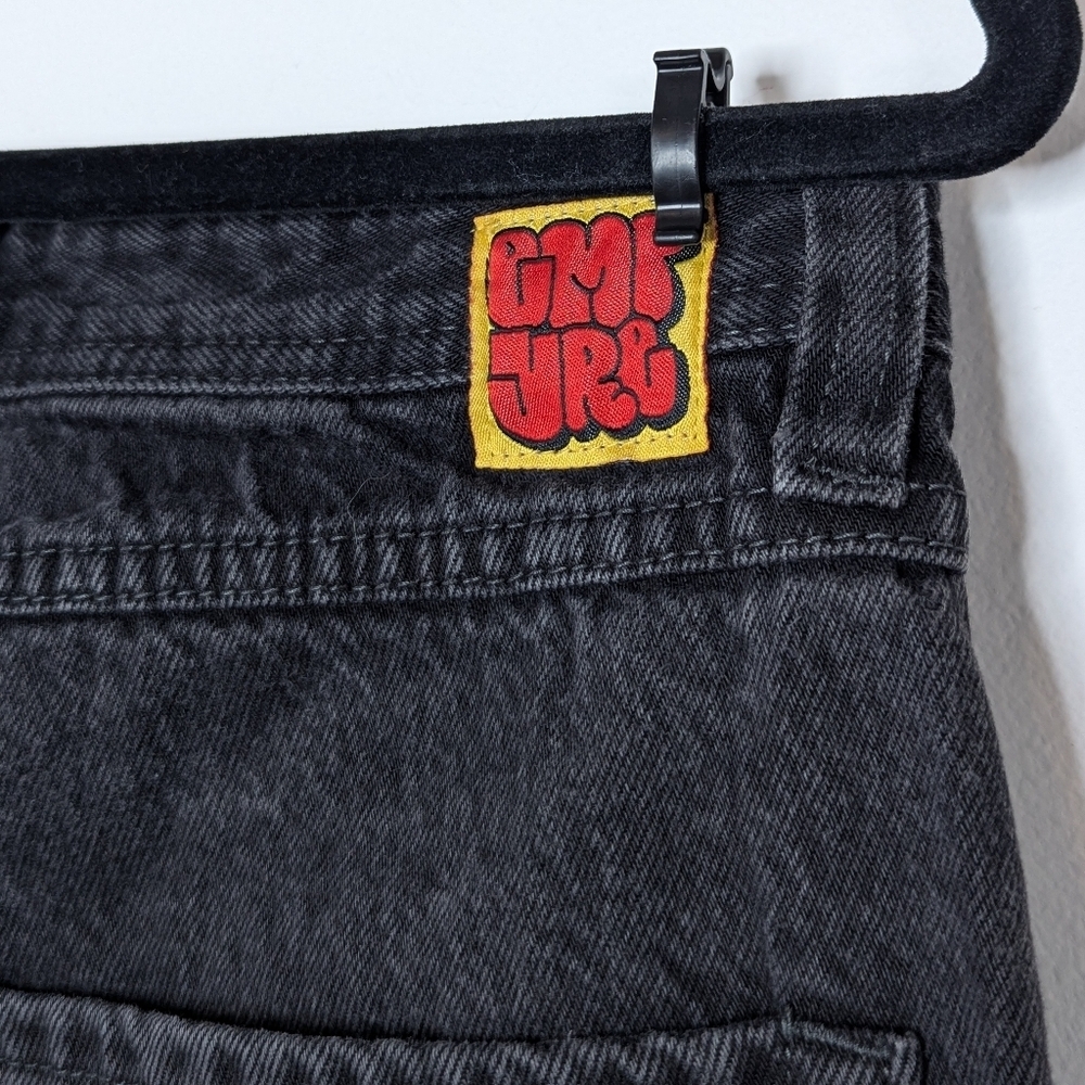 Empyre Relax Loose Fit Raw Hem Jeans Black 30 - Picture 4 of 6